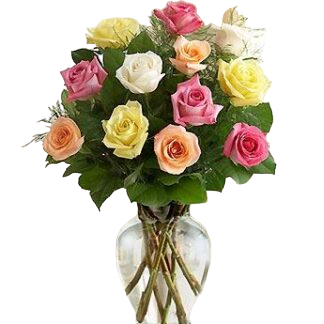 15 multi-colored roses | Flower Delivery Orenburg