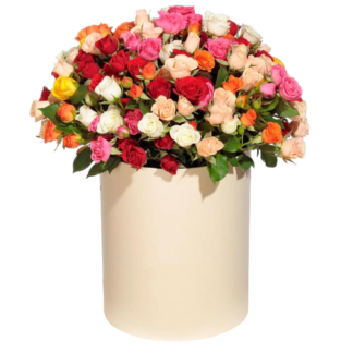 Mixed roses in a hatbox | Flower Delivery Orenburg